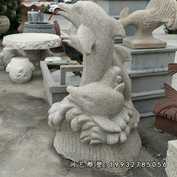 海豚动物石雕 (4)