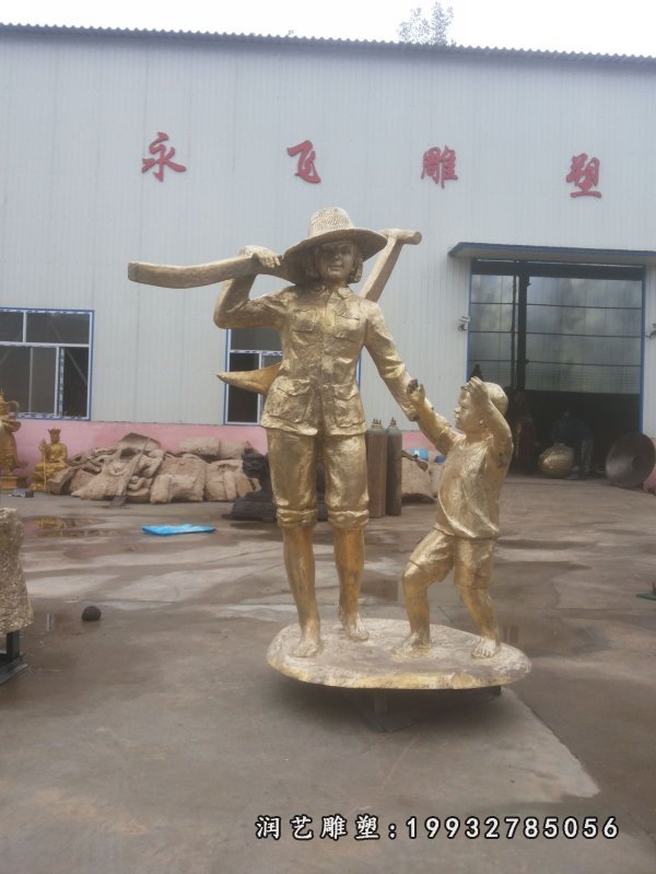 母子铜雕 (42)