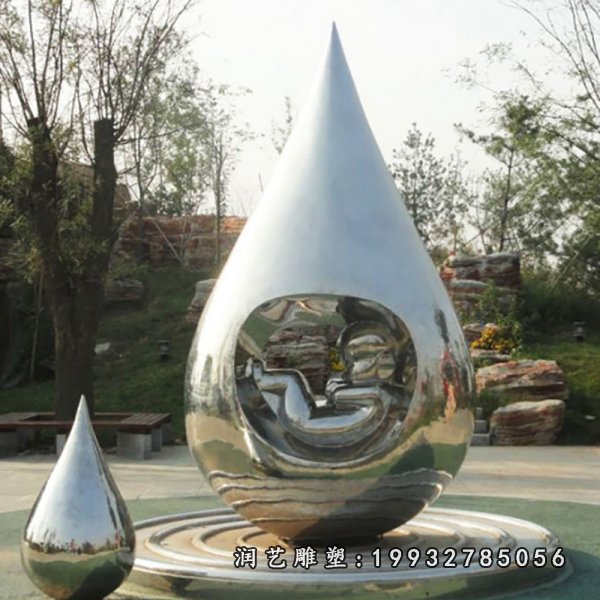 不锈钢水滴雕塑 (82)