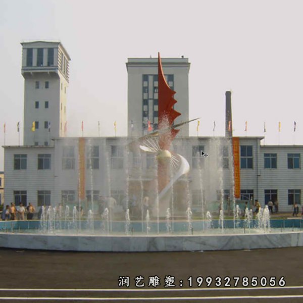 不锈钢喷泉雕塑  (3)