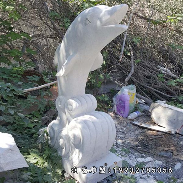 海豚动物石雕 (2)