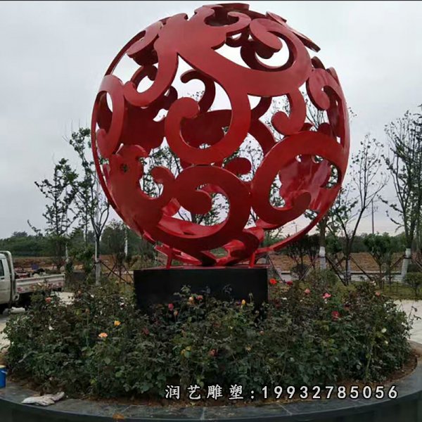 不锈钢镂空球雕塑 (12)