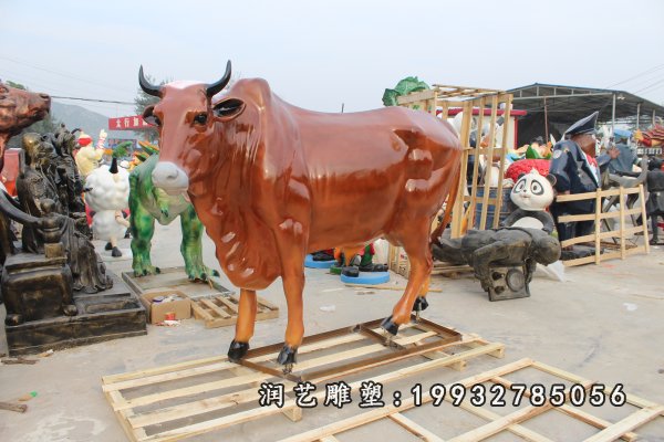 玻璃钢黄牛雕塑  (41)