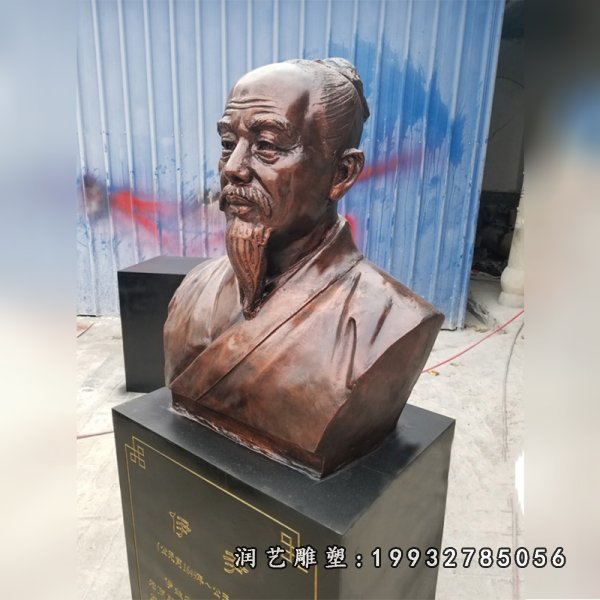 伊尹雕塑，铜古代人物 (3)