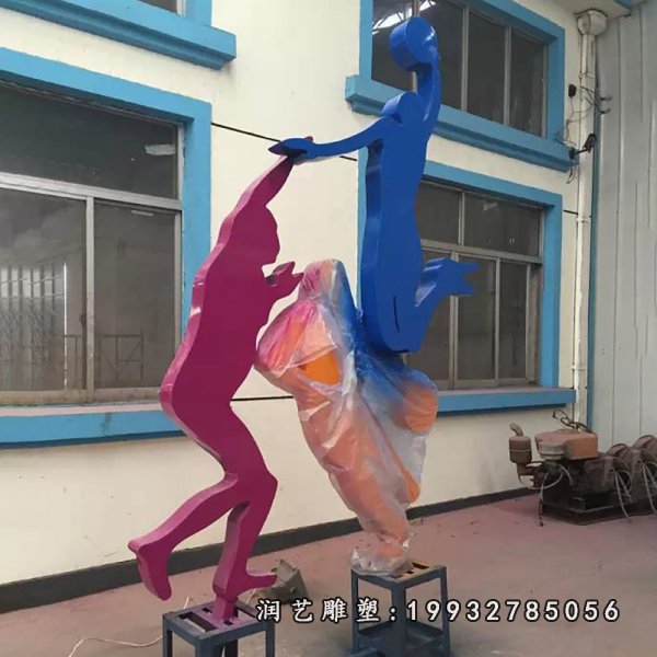 不锈钢打篮球雕塑 (27)