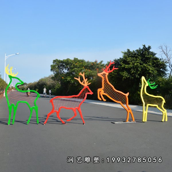 不锈钢鹿动物雕塑 (467)
