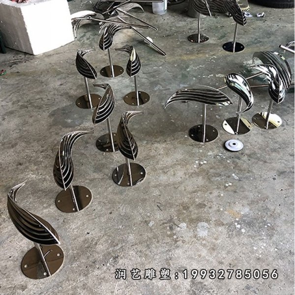 不锈钢鱼动物雕塑 (15)