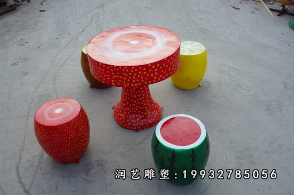 玻璃钢桌凳雕塑 (24)