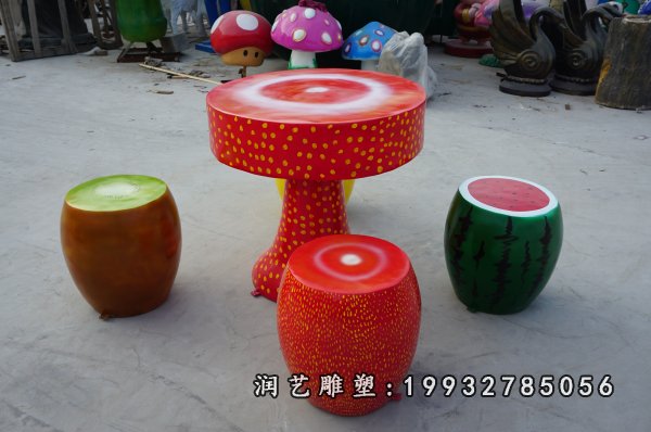 玻璃钢桌凳雕塑 (23)