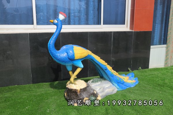 草坪玻璃钢孔雀雕塑  (22)