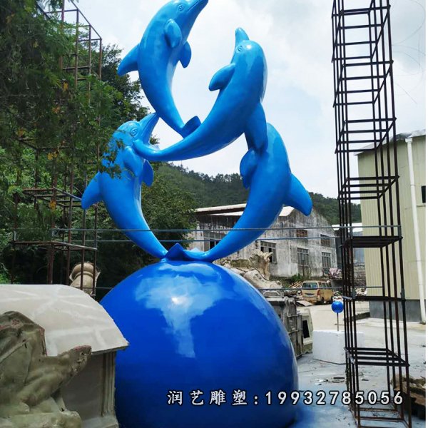 玻璃钢海豚雕塑  (36)