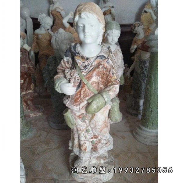西方小孩石雕，公园人物石雕 (8)