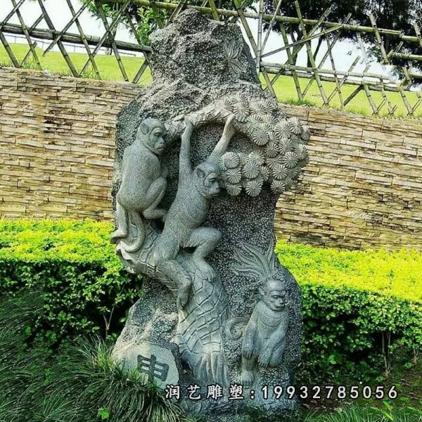 猴子动物石雕 (40)