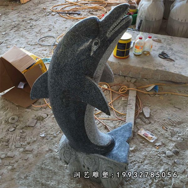 海豚动物石雕 (10)