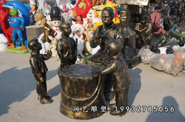 吹糖人民俗铜雕 (9)