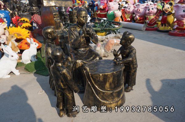 吹糖人民俗铜雕 (8)