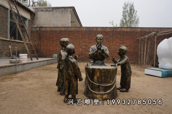 吹糖人民俗铜雕 (7)