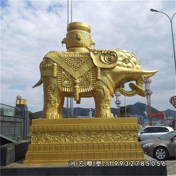 大象动物铜雕 (13)