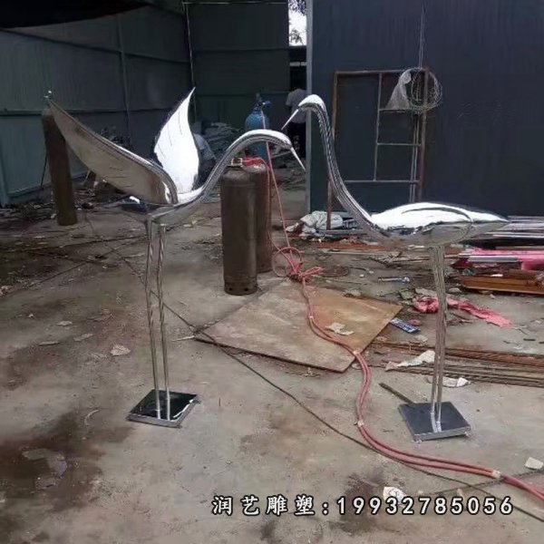不锈钢仙鹤雕塑  (31)