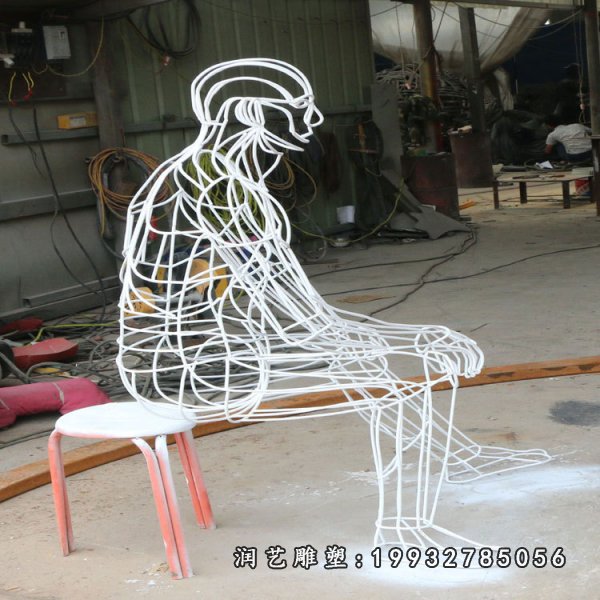 不锈钢抽象人物雕塑 (3)