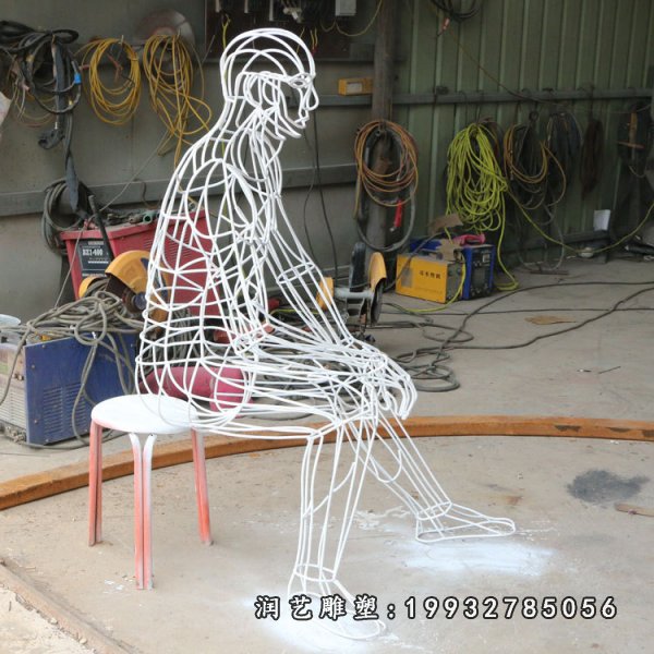 不锈钢抽象人物雕塑 (2)