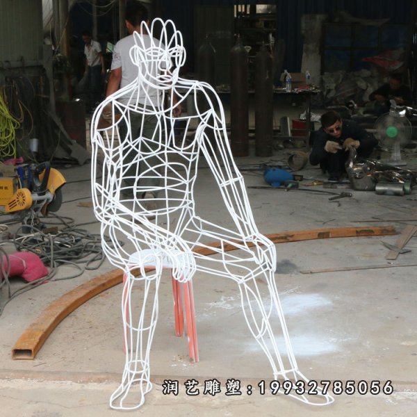 不锈钢抽象人物雕塑 (5)