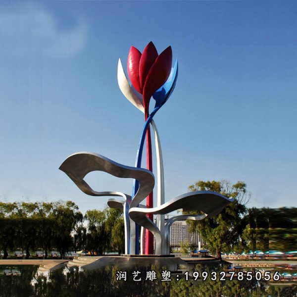 不锈钢花雕塑 (205)