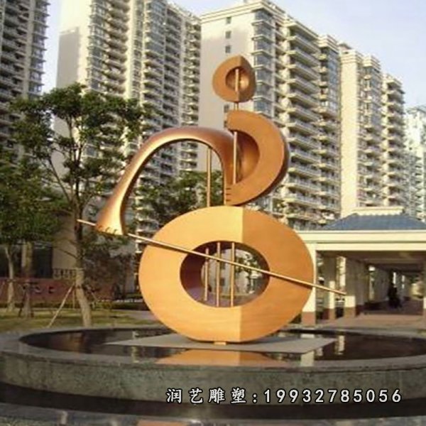 不锈钢大提琴雕塑  (26)