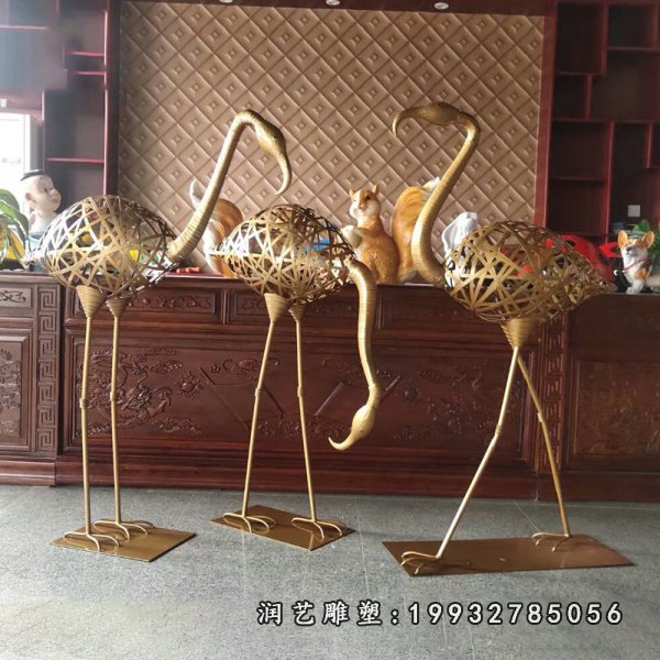 不锈钢火烈鸟雕塑  (43)