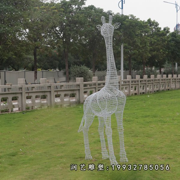 不锈钢长颈鹿雕塑  (39)