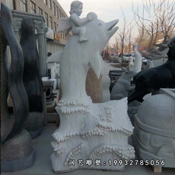 海豚动物石雕 (16)