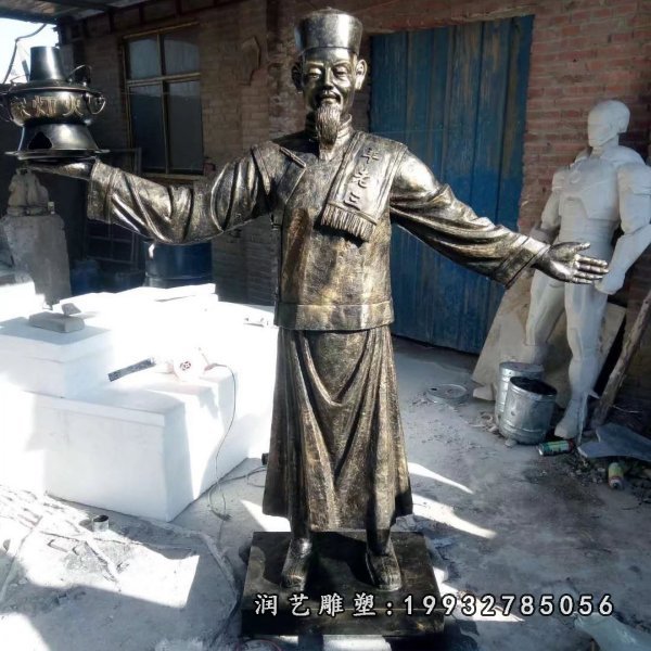 店小二人物铜雕  (6)