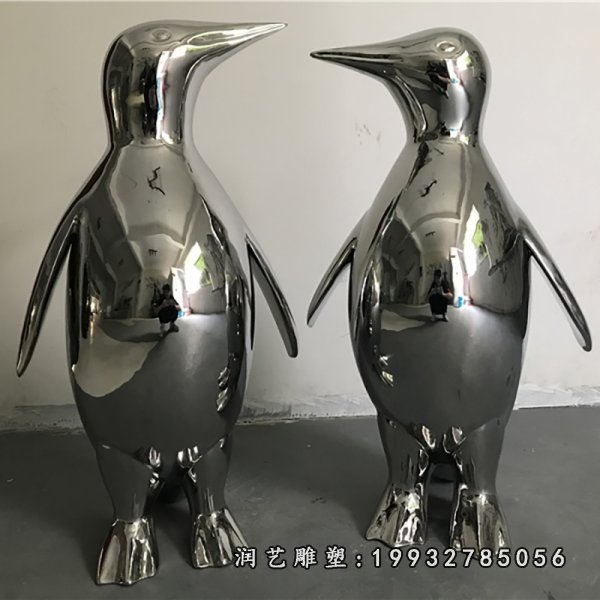 不锈钢企鹅雕塑  (8)