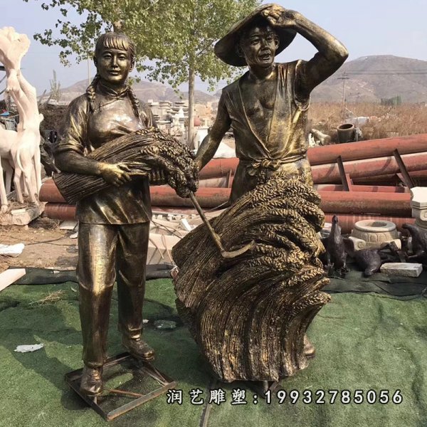 农耕劳作人物铜雕塑 (6)