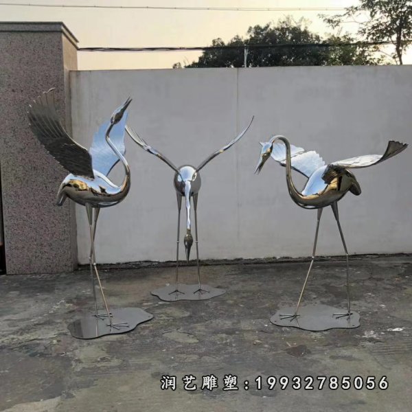 不锈钢仙鹤雕塑  (21)