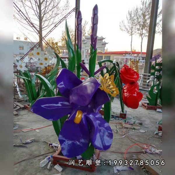 不锈钢花雕塑