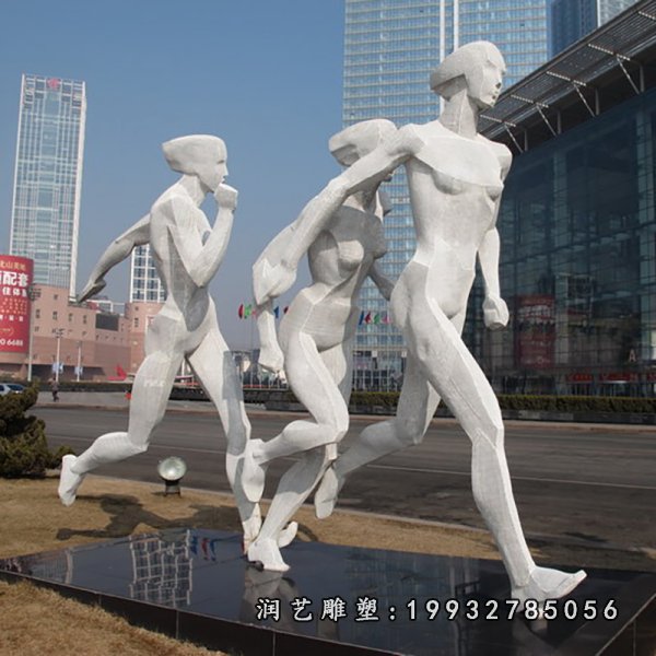 不锈钢跑步人物雕塑 (147)
