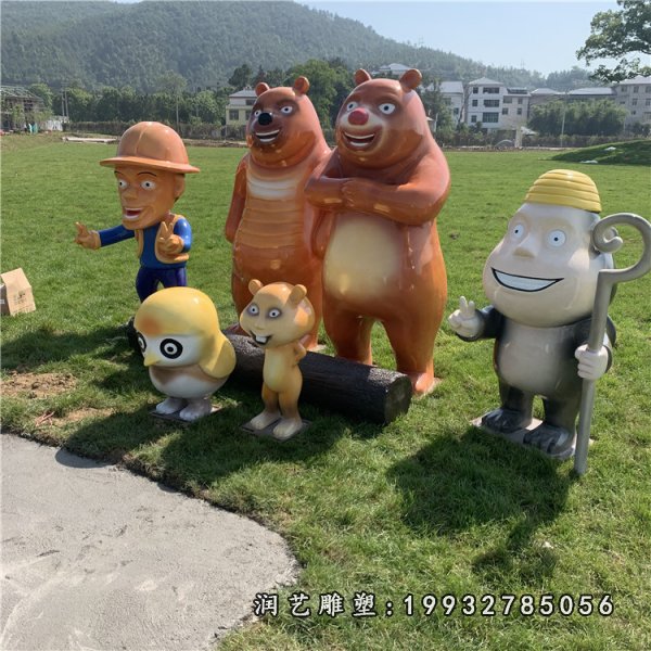玻璃钢熊出没雕塑  (215)