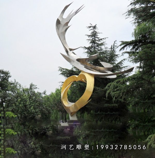 不锈钢大雁雕塑 (55)