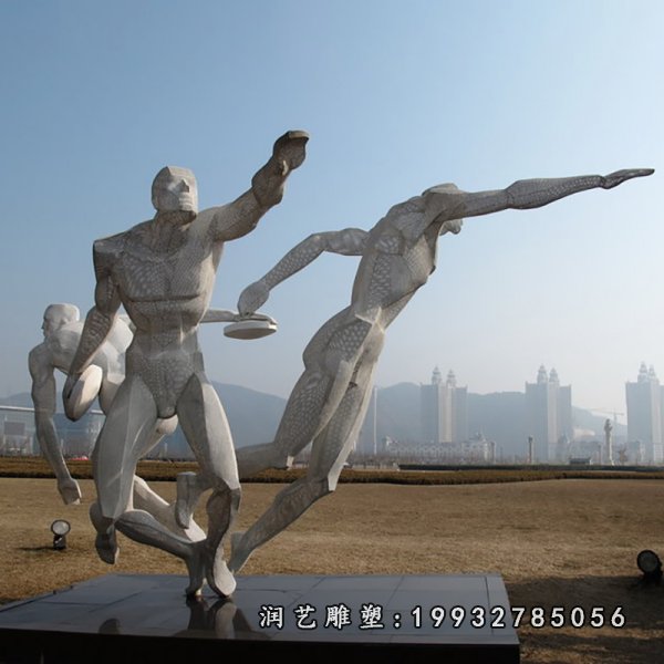 掷铁饼雕塑，不锈钢运动雕塑 (2)