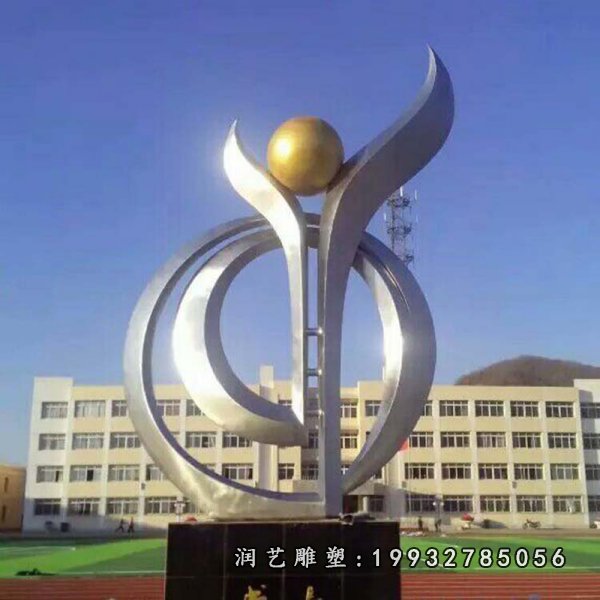学校不锈钢雕塑绿芽-抽象雕塑