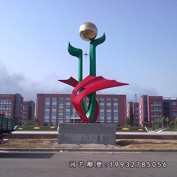 学校不锈钢雕塑，中学校园雕塑