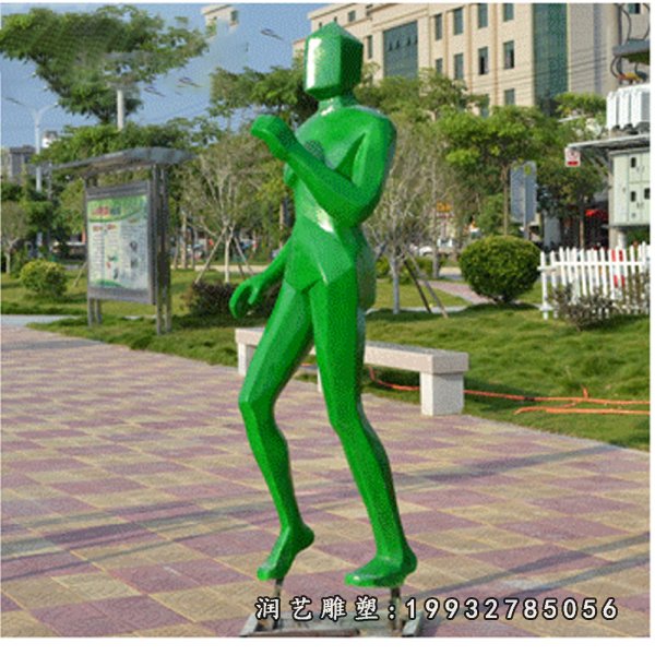 玻璃钢抽象跑步人物雕塑 (65)