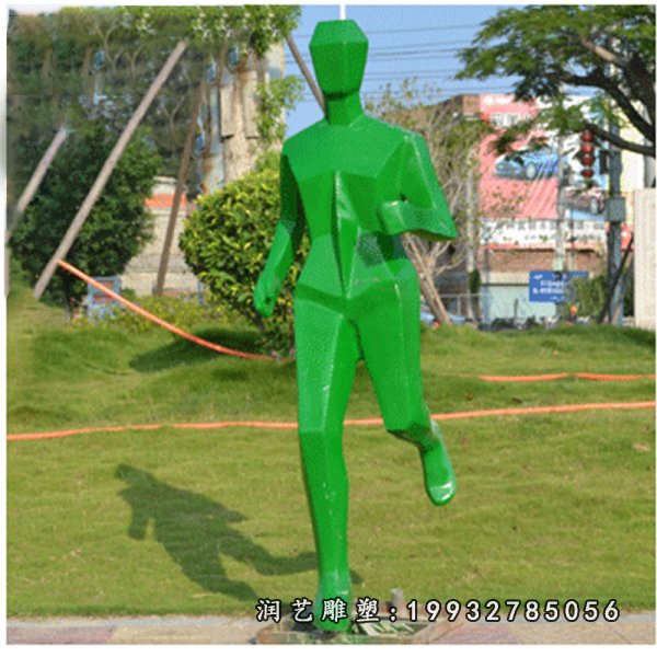 玻璃钢抽象跑步人物雕塑 (63)