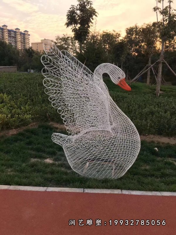 不锈钢天鹅雕塑  (75)