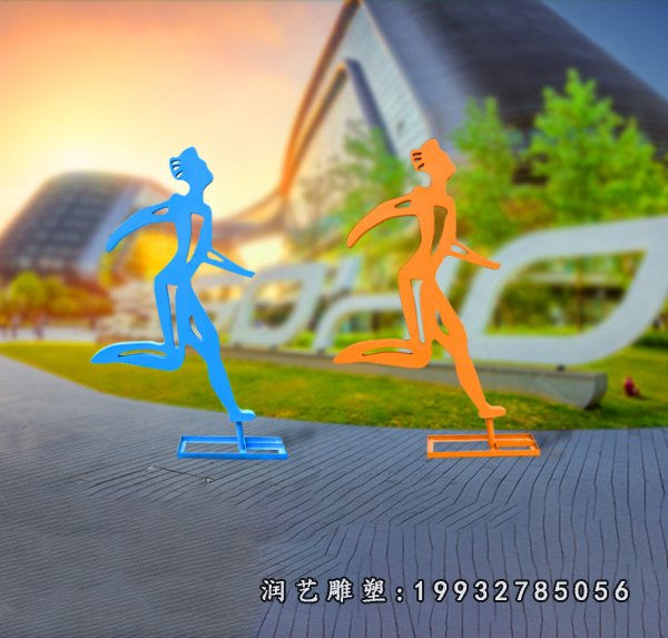 不锈钢跑步人物雕塑 (26)