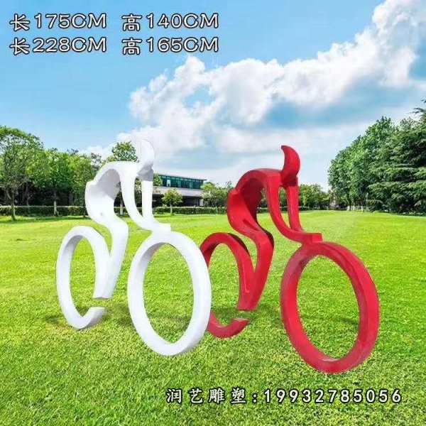不锈钢骑车雕塑  (30)