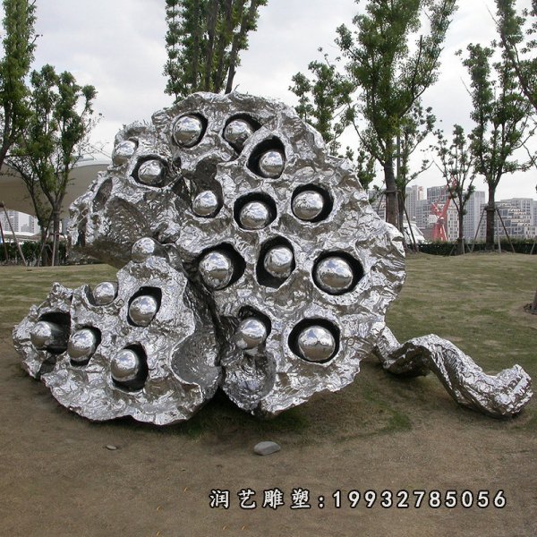 不锈钢莲蓬雕塑  (2)