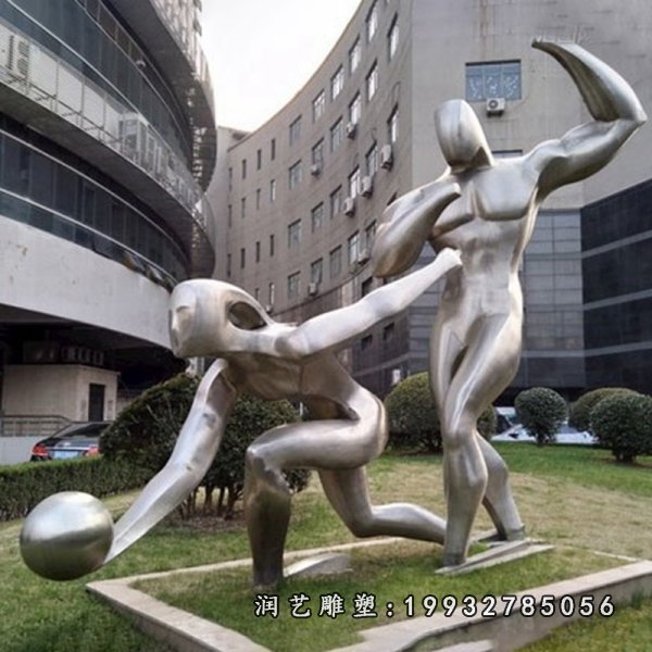 不锈钢踢球雕塑 (40)