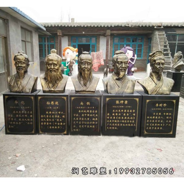古代名医铜人物胸像
